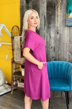 Платье вискозное Колумнея (фуксия)
