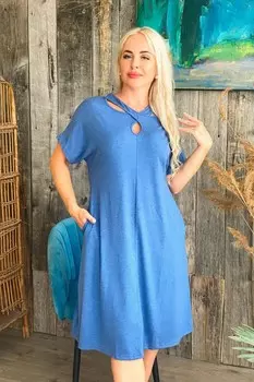 Платье вискозное Колумнея (индиго)