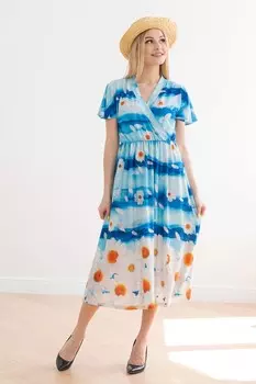 Платье вискозное Космея