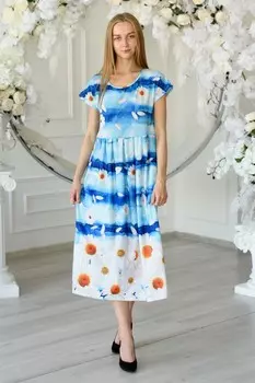 Платье вискозное Лалли (голубое) рр