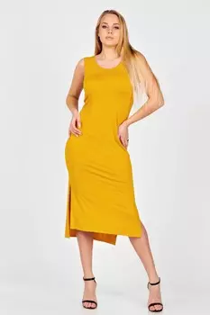 Платье вискозное Ланей (горчичное)
