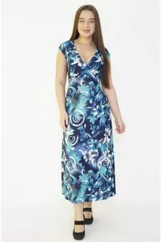 Платье вискозное Лаурель (бирюзовые цветы) рр