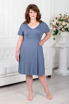 Платье вискозное Лилит (серо-голубое)