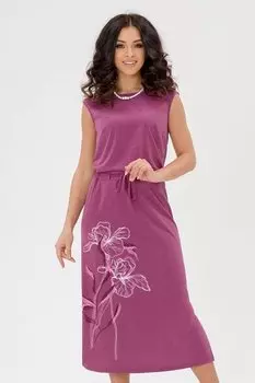 Платье вискозное Мавлюда (брусничное)