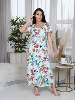 Платье вискозное Минория (голубое)