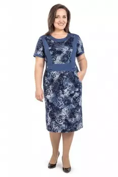 Платье вискозное Нина (индиго) рр