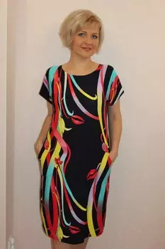 Платье вискозное Синди (красные ленты) рр