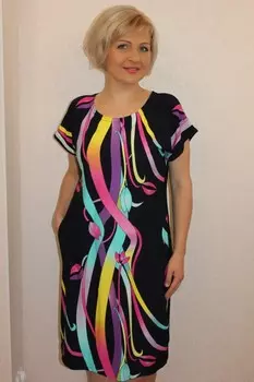 Платье вискозное Синди (розовые ленты)