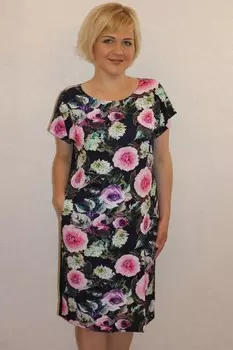 Платье вискозное Синди (розы) рр