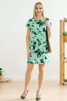 Платье вискозное Славяна (зеленое)