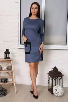 Платье замшевое Нонна (синее)