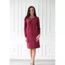 Платье замшевое Офелия (бордовое)