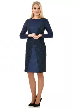 Платье замшевое Викторайн (синее) рр