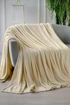 Плед из велсофта 180x200 Гармония (молочный)