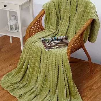 Плед из велсофта 2-спальный Амели (оливковый) от