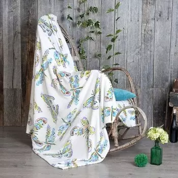 Плед из велсофта 2-спальный Стрекоза