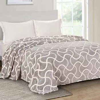 Плед из велсофта 2-спальный Волна