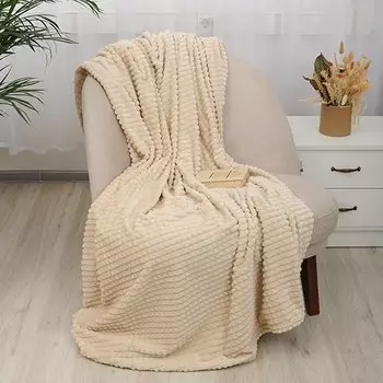 Плед из велсофта евро Амели (бежевый)