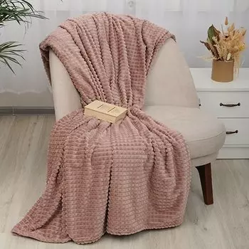 Плед из велсофта евро Амели (какао)