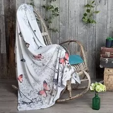 Плед из велсофта евро Бабочки