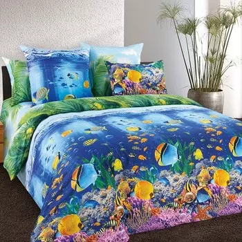 Пододеяльник из бязи евро макси Подводный мир