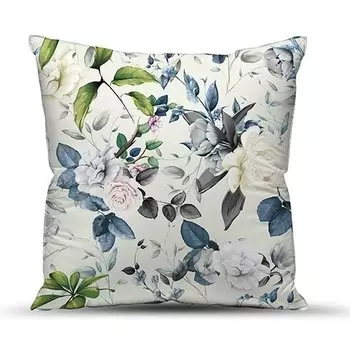 Подушка декоративная 40x40 Цветочная акварель