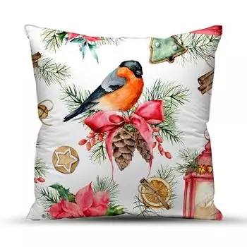 Подушка декоративная 40x40 Снегирь
