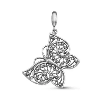 Подвеска бижутерия Бабочка (серебрение) зк