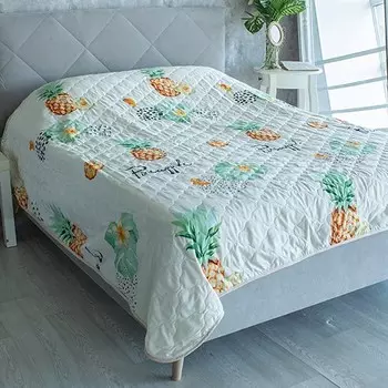 Покрывало стеганое из полисатина 2-спальное Ананасы от
