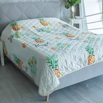 Покрывало стеганое из полисатина евро Ананасы