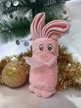 Полотенце из микрофибры 31x72 Ушки (розовое) зк