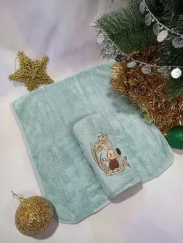 Полотенце из микрофибры 32x72 Кролик (зеленое) зк