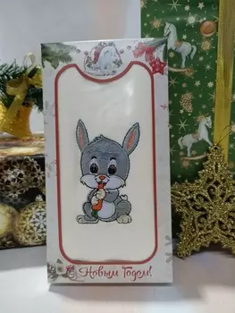 Полотенце из микрофибры шоколадка Заяц (молочное) зк