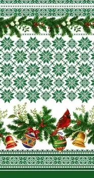 Полотенце из рогожки 40x75 Кардиналы (зеленое) зк