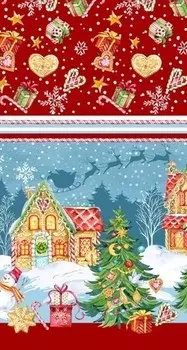 Полотенце из рогожки 40x75 Волшебство (красное) зк