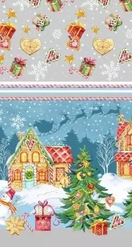 Полотенце из рогожки 40x75 Волшебство (серое) зк