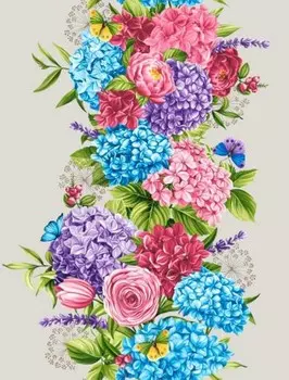 Полотенце из рогожки 50x63 Гортензия зк