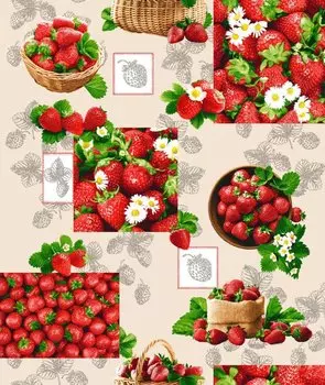 Полотенце вафельное 50x63 Клубничка зк