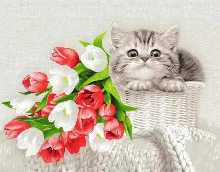 Полотенце вафельное 50x63 Котенок зк