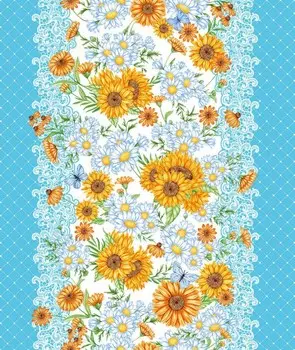 Полотенце вафельное 50x63 Полянка (голубое) зк