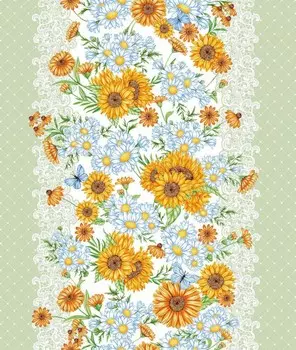 Полотенце вафельное 50x63 Полянка (зеленое) зк