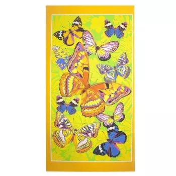 Полотенце вафельное 80x150 Бабочки (жёлтое) от