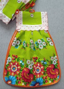 Полотенце вафельное Матрешка (цветы)