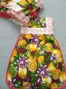 Полотенце вафельное Матрешка (лимоны)