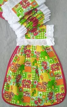 Полотенце вафельное Праздник (зеленое)