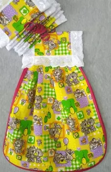 Полотенце вафельное Праздник (желтое)