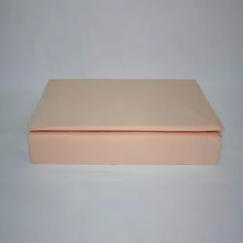 Простынь на резинке трикотажная 180x200 (персиковая) зк