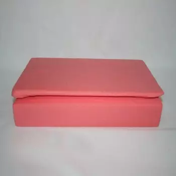 Простынь на резинке трикотажная 200x200 (коралловая) зк