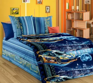 Простыня из бязи 1,5-спальная Неон (синяя) эконом зк