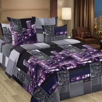 Простыня из бязи 1,5-спальная Сити (фиолетовая) зк